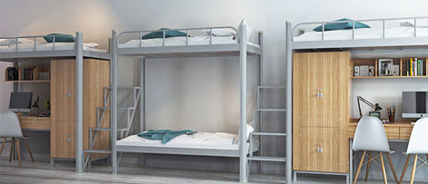 尚禹家具 | 双层上下铺钢架床上床下桌实用性强