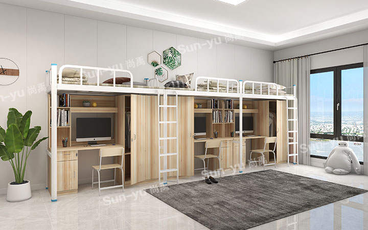 湘潭客户批量采购学生公寓床，尚禹家具热火朝天发货忙