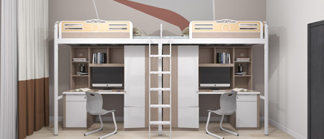 学生宿舍双层床在设计中要注意的三点 学生宿舍双层床在设计中要注意的三点