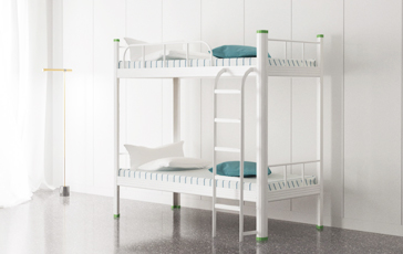 单连2人位-侧梯-双层钢架床-MR-D2C-S-001 单连2人位-侧梯-双层钢架床-MR-D2C-S-001